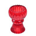 Double Ended Red Glass Candlestick
