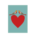 Birds And Heart Greeting Card