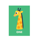 Giraffe 'one' Birthday Card
