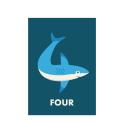 Shark 'four' Birthday Card
