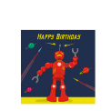 Sci-Fi Robot Birthday Card