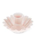 Enamel cupped flower candle holder - Pink