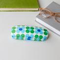 Glasses case & cleaning cloth - Blue and green Daisy