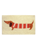 coir doormat sausage dog print