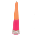 Tall two-colour cone candle - Pink-orange