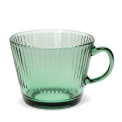 Ribbed glass mug in green