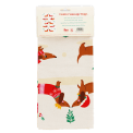 festive sausage dog cotton tea towel