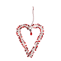 Handmade beaded heart decoration (9x12cm) - Red