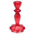 Tall Red Glass Candlestick
