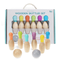 Wooden skittles set