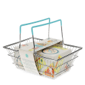 Wooden shopping playset with basket