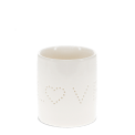 Glossy ceramic tealight holder - Love