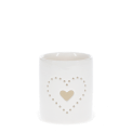 Glossy ceramic tealight holder - Heart