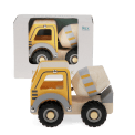 Wooden push along vehicle toy - Cement mixer (yellow)