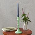 Enamel candlestick (19cm) - Green