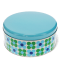 Cake storage tin - Blue and green Daisy