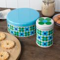 storage tin - Blue and green Daisy