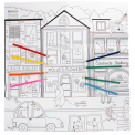 Large colouring poster with pencils - On Our Street