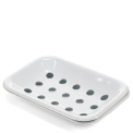 Two-part enamel soap dish - White