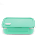 Double wall lunch box with divider - Aqua