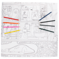 Large colouring poster with pencils - Haunted House