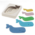 Wooden layered puzzle (5 pieces) - Whale