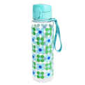 Drinks bottle with push button lid 700ml - Blue and green Daisy