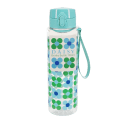 Drinks bottle with push button lid 700ml - Blue and green Daisy