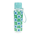 Drinks bottle with push button lid 700ml - Blue and green Daisy