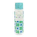 Drinks bottle with push button lid 700ml - Blue and green Daisy