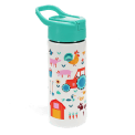 Stainless steel bottle with push button lid 500ml - Farmyard