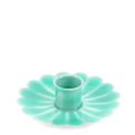 Enamel flat flower candle holder - Aqua