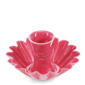 Enamel cupped flower candle holder - Vibrant pink