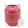 Enamel tealight lantern - Vibrant pink