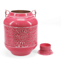 Enamel tealight lantern - Vibrant pink