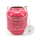 Enamel tealight lantern - Vibrant pink