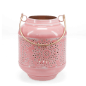 Enamel tealight lantern - dark pink