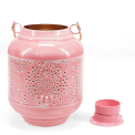 Enamel tealight lantern - dark pink