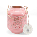 Enamel tealight lantern - dark pink