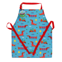 Wipeable cotton children's apron - Sunny Sausage Dog