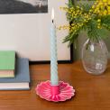 Enamel flat flower candle holder - Vibrant pink