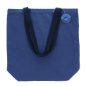 Two-tone cotton tote bag - Indigo blue