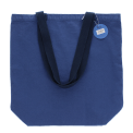 Two-tone cotton tote bag - Indigo blue