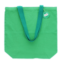 Two-tone cotton tote bag - green