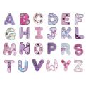 Floral Alphabet Iron On Patches