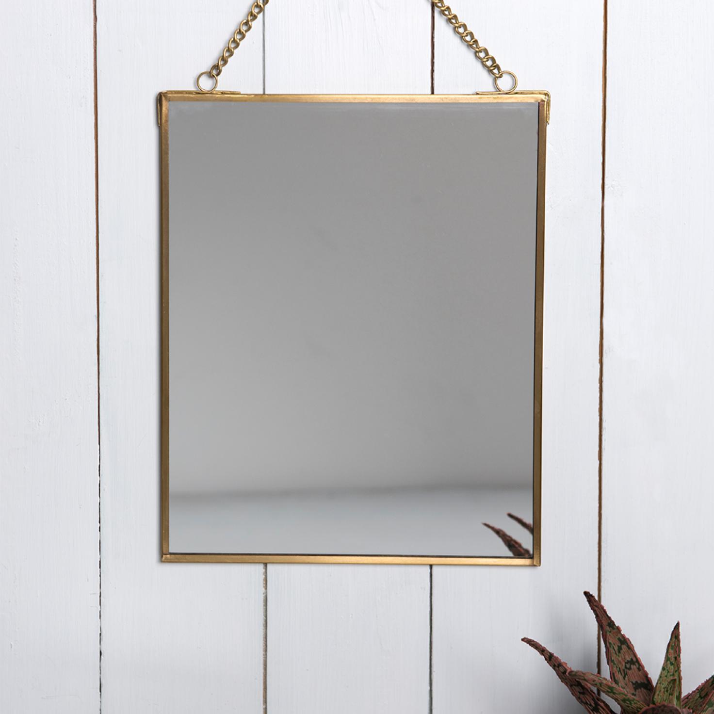 ﻿Hanging Brass Mirror 20x25 | ﻿Rex London