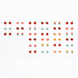 Stick on earrings (30 pairs) - Ladybird
