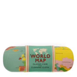 Glasses case & cleaning cloth - World Map
