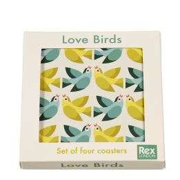 Love Birds coasters (set of 4) in box