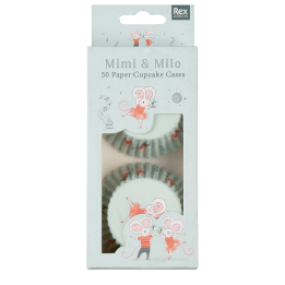 Mimi and Milo cupcake cases pack of 50 in box